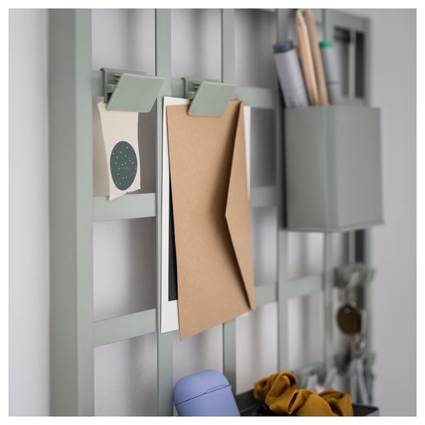 SNICKRA - SNICKRA 8-piece storage board set, grey-green, 38x38 cm