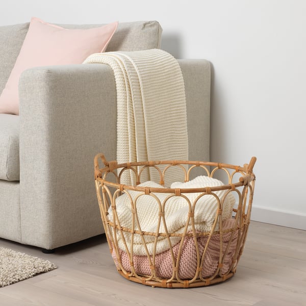 SNIDAD basket, rattan, 54x39 cm
