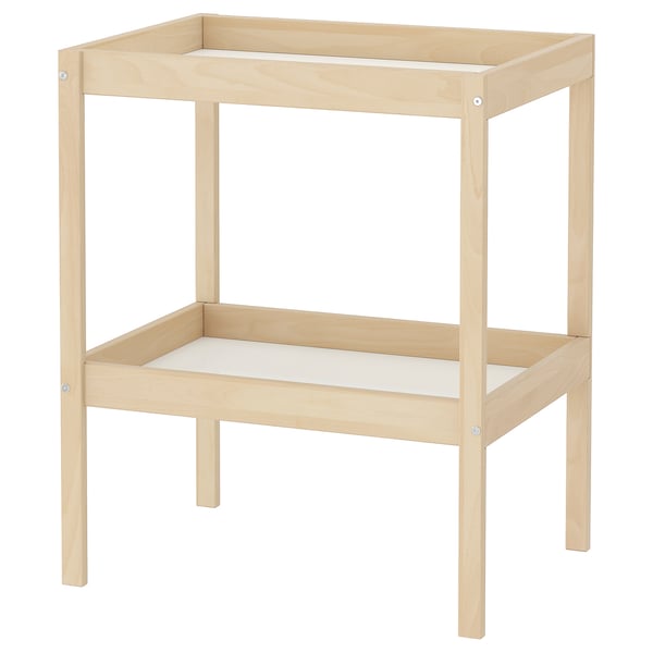 SNIGLAR changing table, beech/white, 72x53 cm