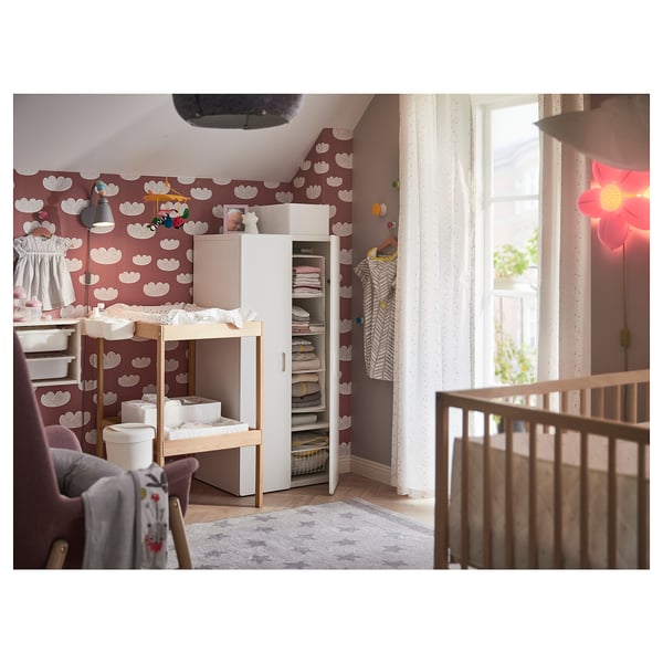 SNIGLAR changing table, beech/white, 72x53 cm