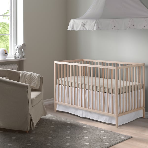 SNIGLAR cot, beech, 60x120 cm