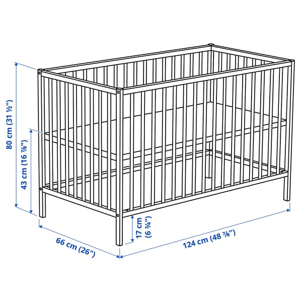SNIGLAR - SNIGLAR Cot, beech, 60x120 cm