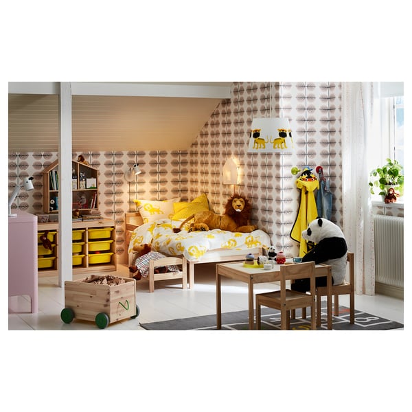 SNIGLAR bed frame with slatted bed base, beech, 70x160 cm