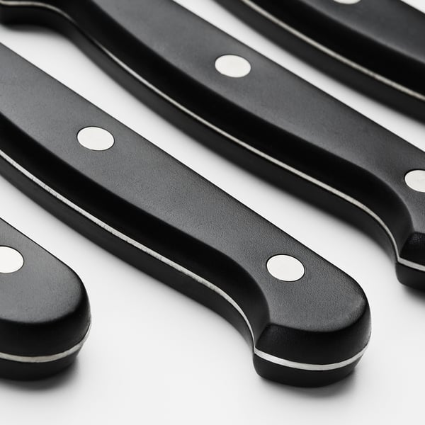 SNITTA knife, black, 22 cm, 4 pack