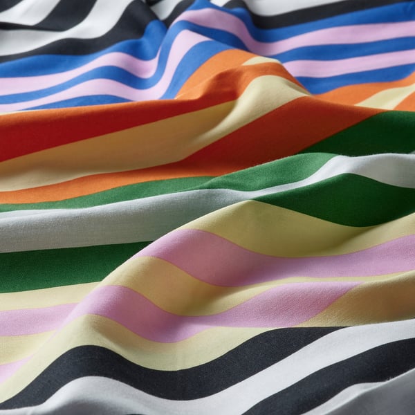 SNÖDROTTNING pillowcase, multicolour/striped, 50x80 cm