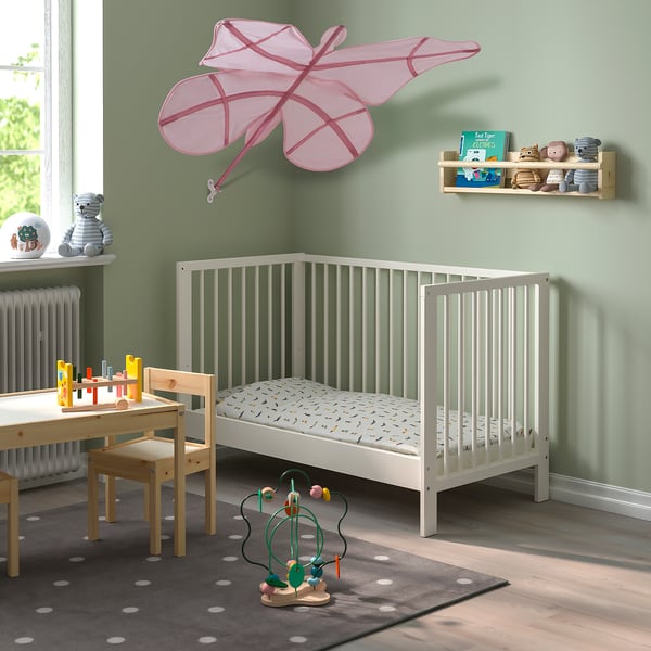 SNÖFINK bed canopy, butterfly/pink, 100x120 cm