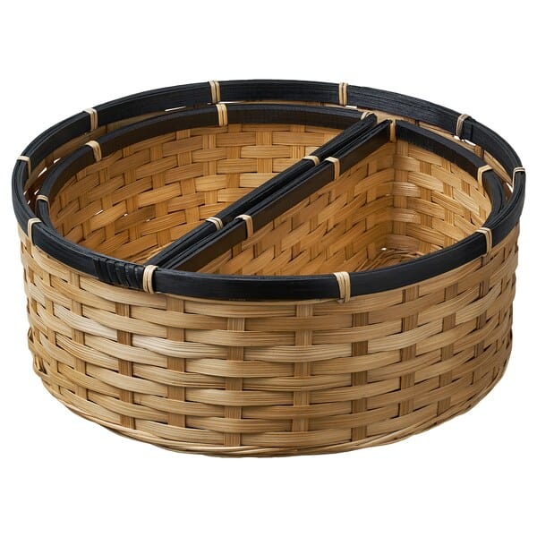 Ikea SNÖPLOG - Basket, set of 3, bamboo