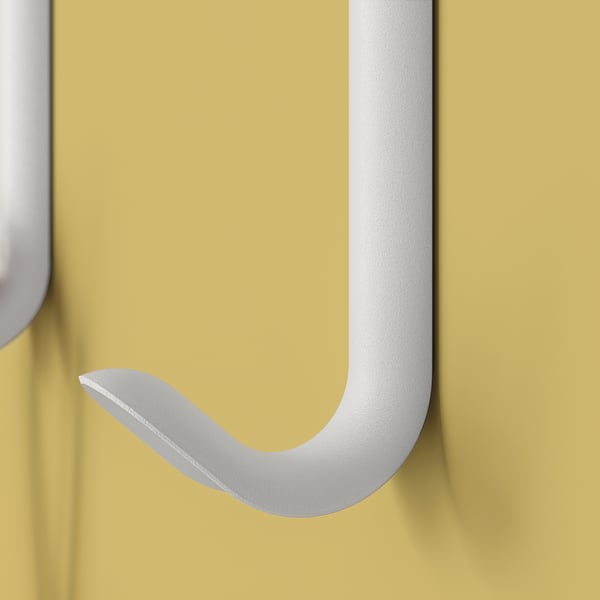 SNÖRAKA hook, white, 2x12 cm, 2 pack