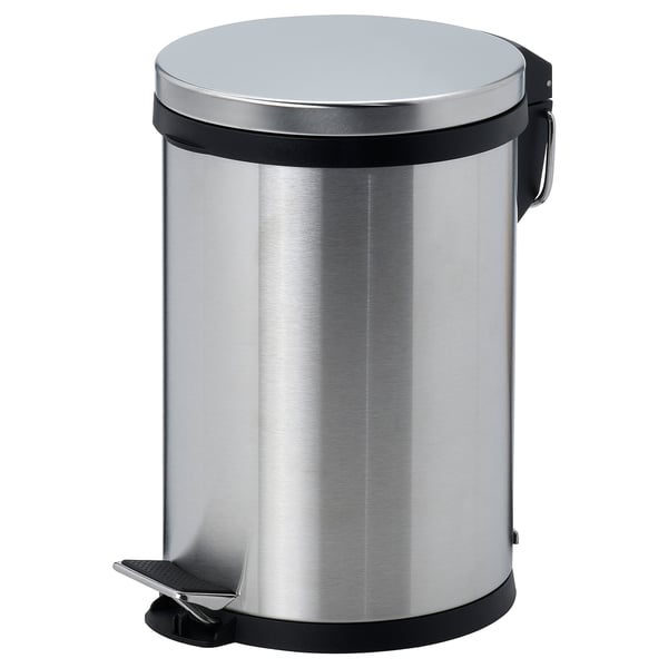 SNÖRPA pedal bin, stainless steel, 12 l