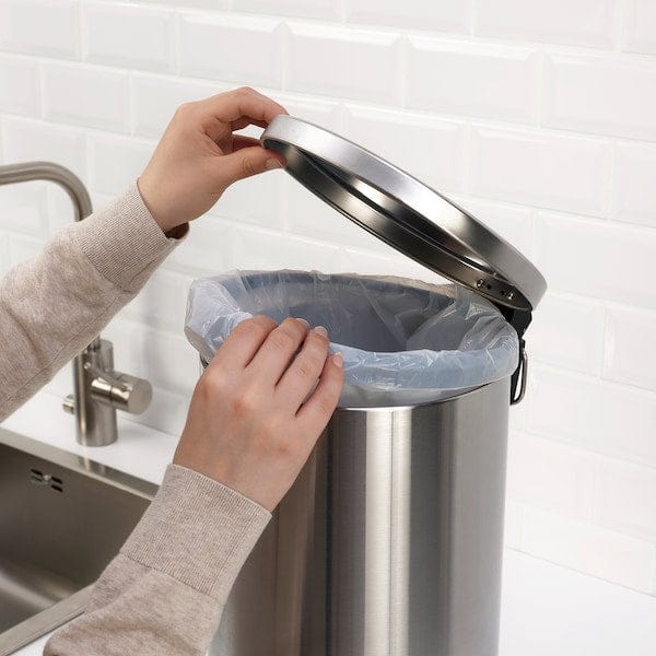 Ikea SNÖRPA - Pedal bin, stainless steel, 12 l