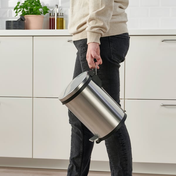 SNÖRPA - SNÖRPA Pedal bin, stainless steel, 5 l