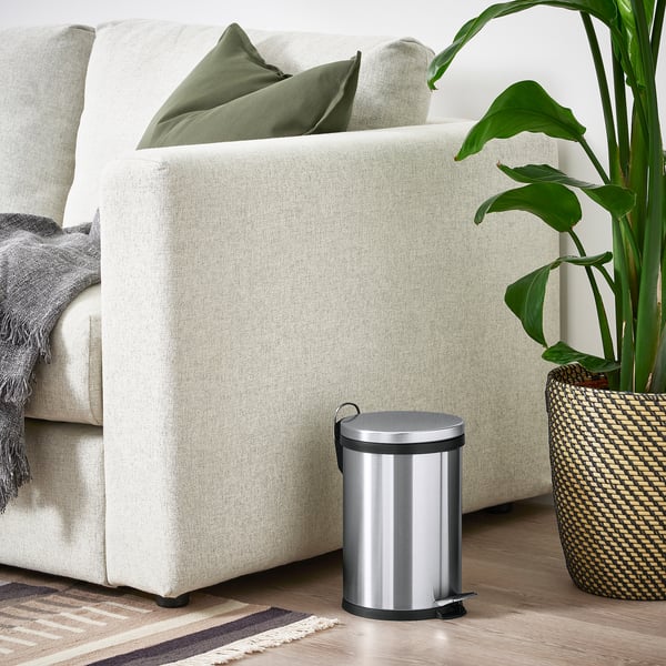 SNÖRPA - SNÖRPA Pedal bin, stainless steel, 5 l