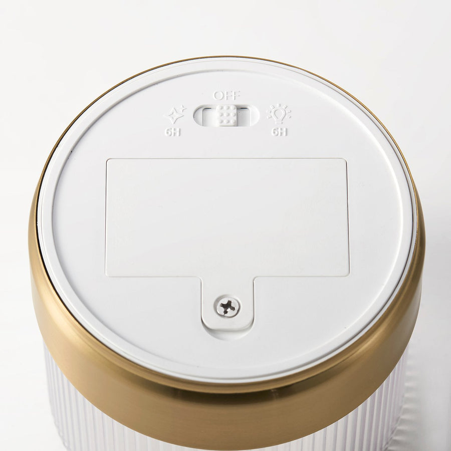SNÖRPTRÅD LED table decoration, battery-operated brass-colour, 9.5 cm
