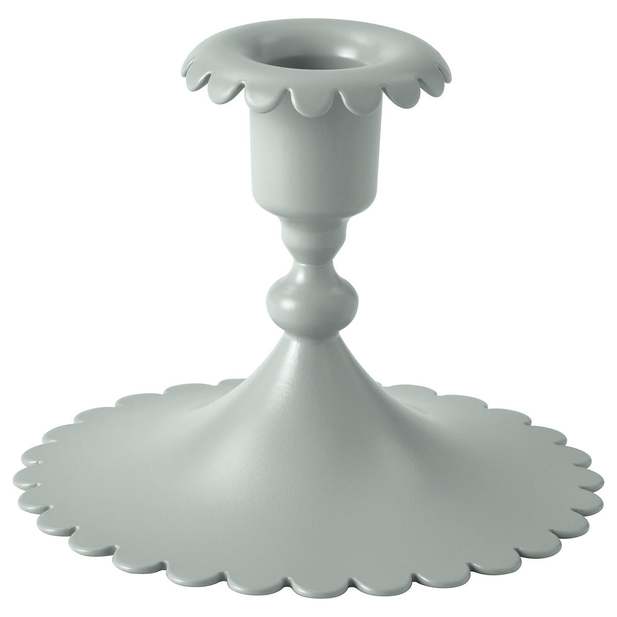 SNÖSISKA candlestick, pale grey-green, 9 cm