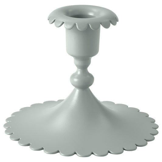 SNÖSISKA candlestick, pale grey-green, 9 cm