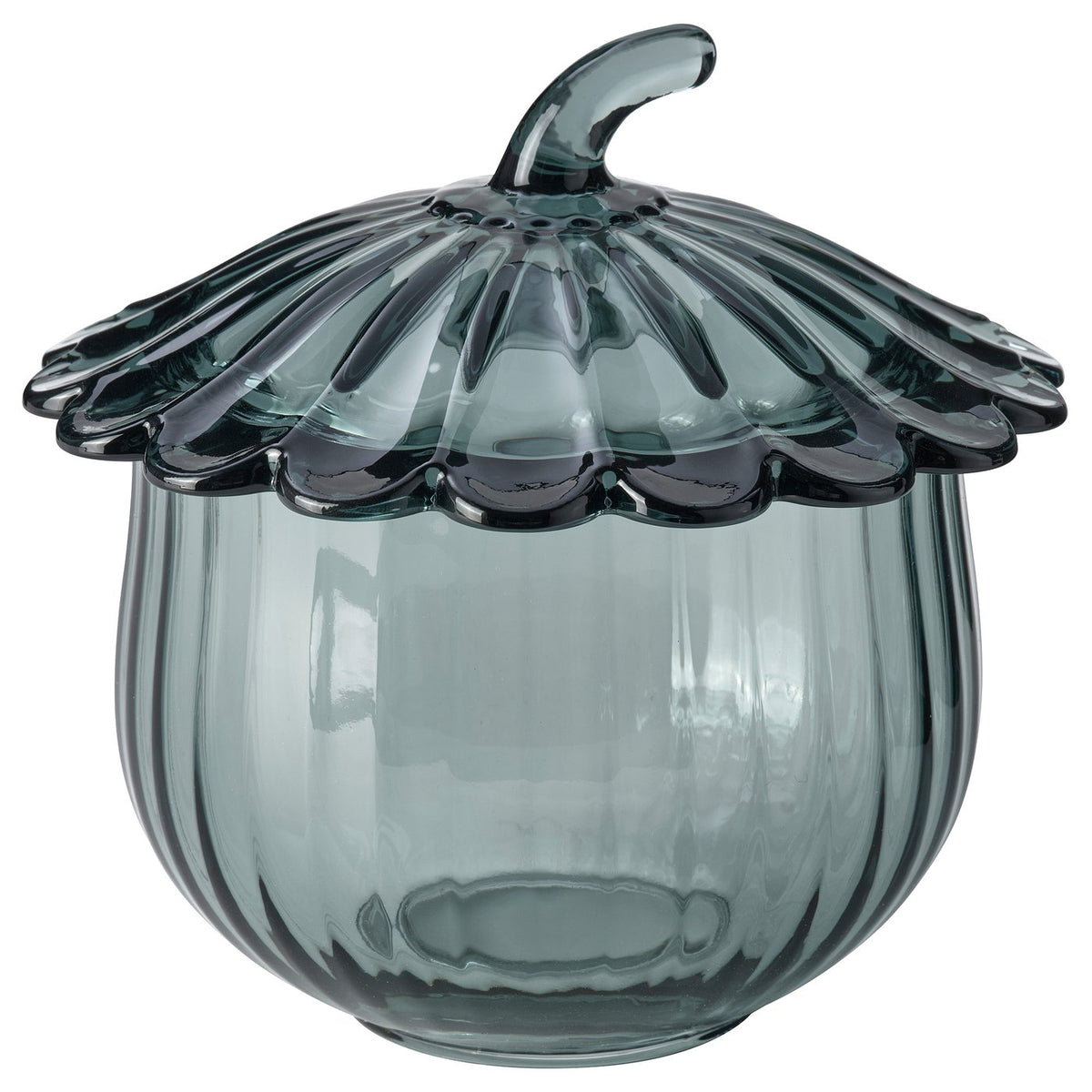 SNÖSISKA bowl with lid, dark grey-green, 15 cm