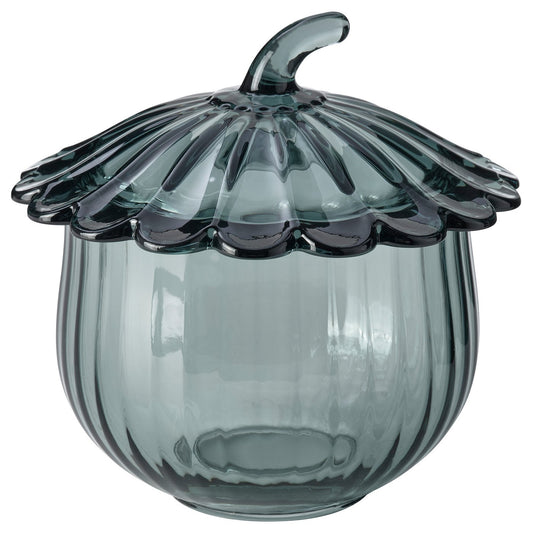 SNÖSISKA bowl with lid, dark grey-green, 15 cm