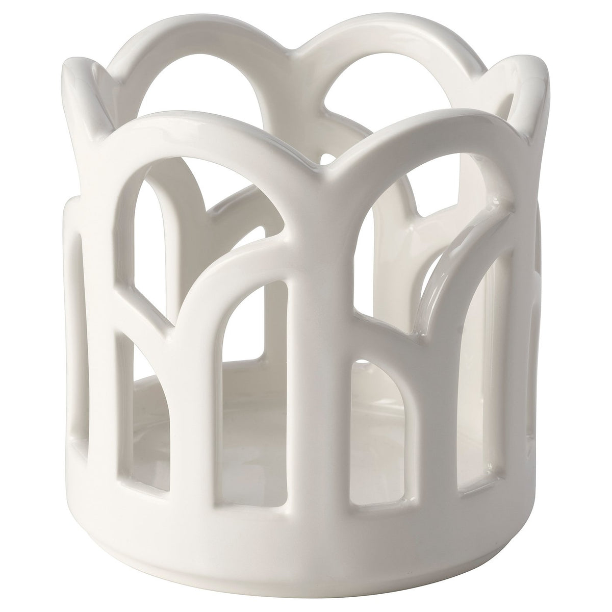 SNÖSISKA candle holder, off-white, 11 cm