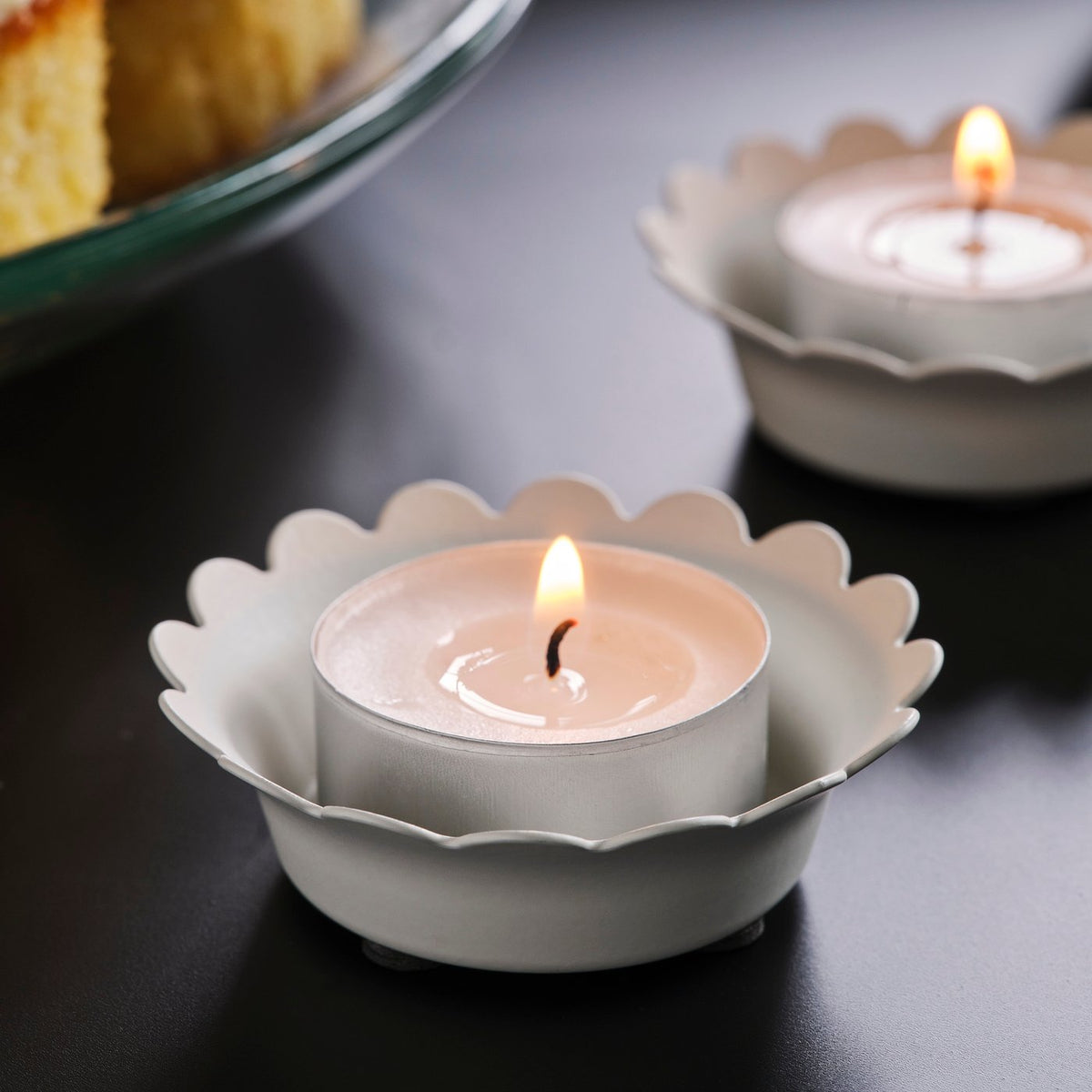 SNÖSISKA tealight holder, off-white, 2 cm