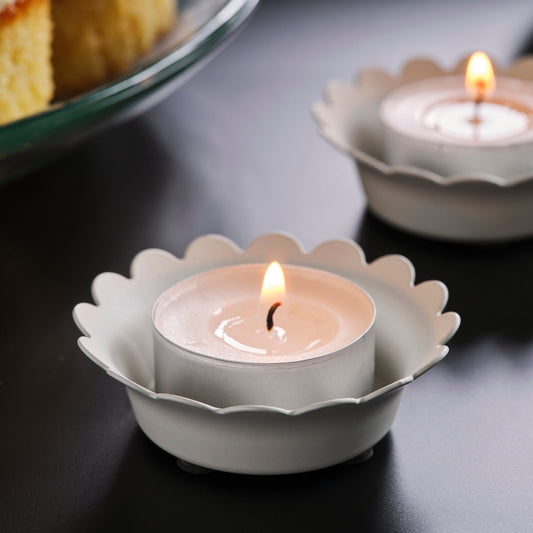 SNÖSISKA tealight holder, off-white, 2 cm