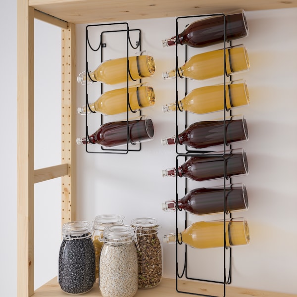 SNÖSPIRA - 4-bottle wine rack, black