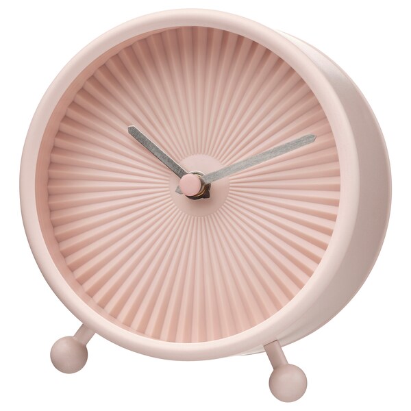 SNOFSA - Desk clock, pale pink,11 cm