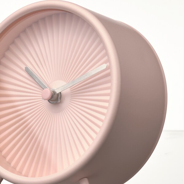 SNOFSA - Table clock, pale pink, 11 cm