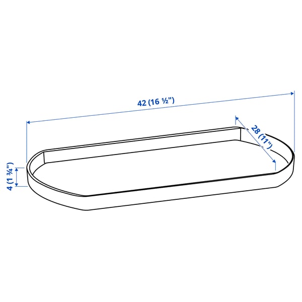 SNURRAD storage turntable, transparent, 42x4x28 cm