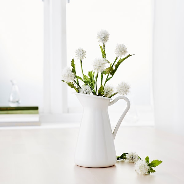 SOCKERÄRT - Vase/jug, white, 16 cm