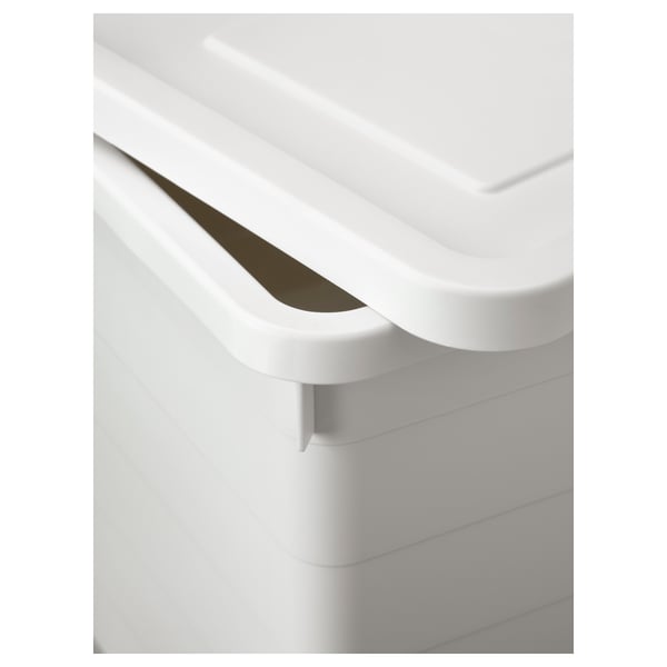 SOCKERBIT box with lid, white, 38x51x30 cm