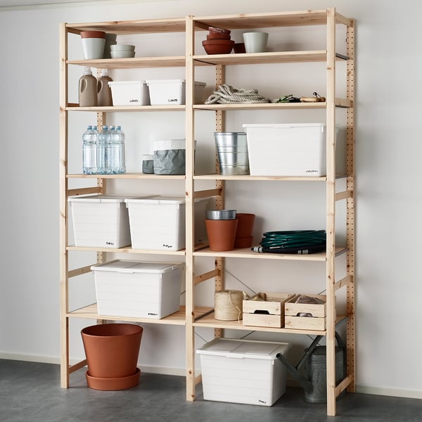 SOCKERBIT box with lid, white, 38x51x30 cm