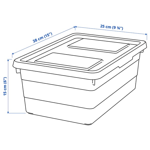 SOCKERBIT - SOCKERBIT Box with lid, white, 38x25x15 cm
