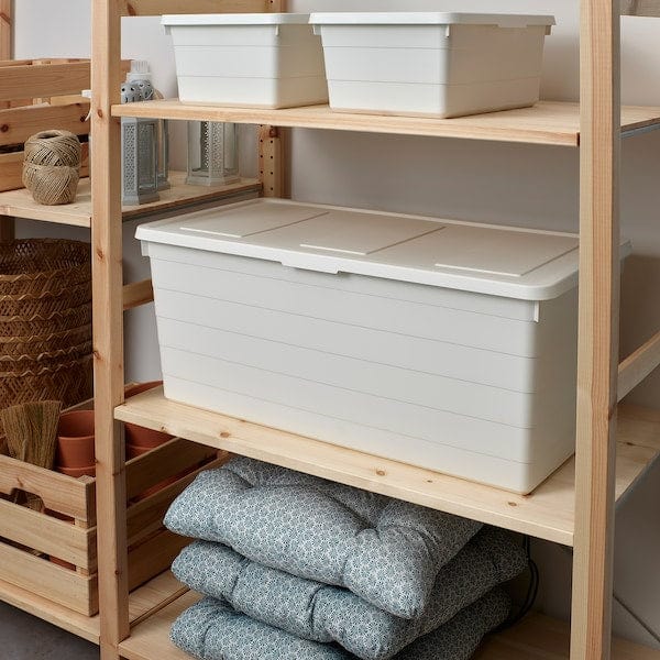 Ikea SOCKERBIT - Storage box with lid, white, 38x76x30 cm