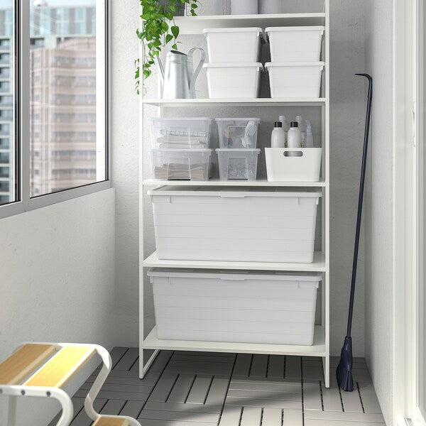 SOCKERBIT - Storage box with lid, white, 38x76x30 cm