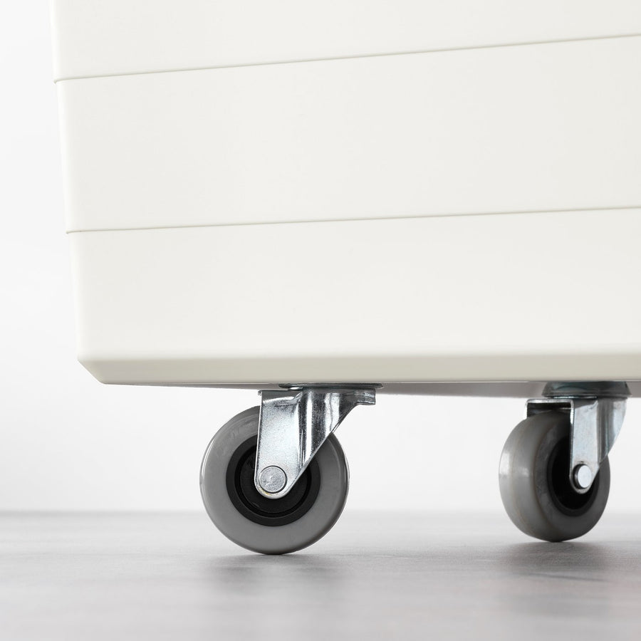 SOCKERBIT box with castors and lid, white, 38x76x37 cm