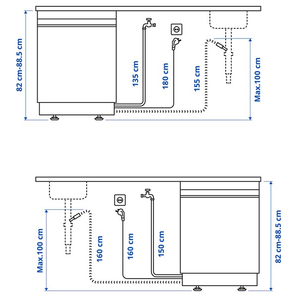 SÖDERBODA - Integrated dishwasher, IKEA 500 stainless steel colour,60 cm