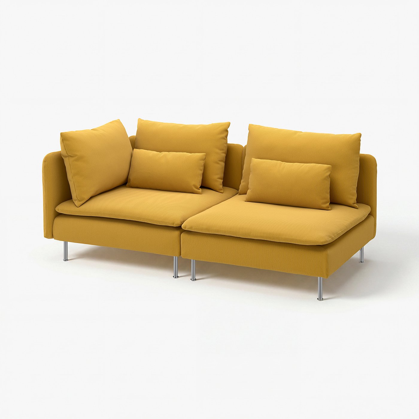 SÖDERHAMN 3-seat sofa, with open end/Kelinge dark yellow, 192 cm