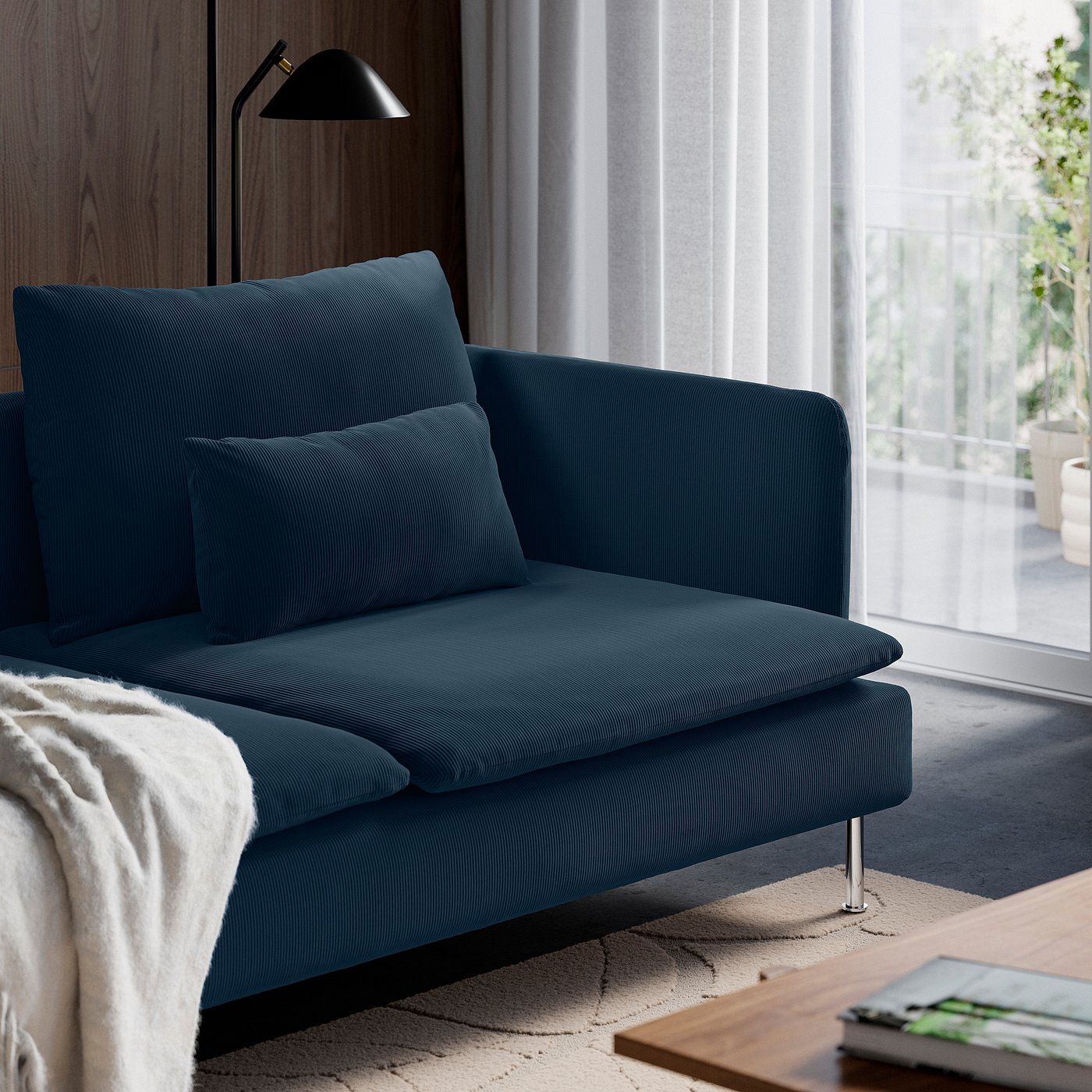 SÖDERHAMN armrest, Kelinge dark blue, 82x53x6 cm