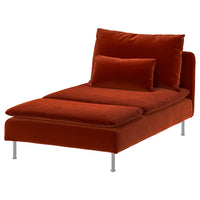 SÖDERHAMN chaise longue, Alhamn deep orange-red, 93x83x151 cm