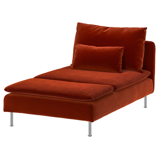 SÖDERHAMN chaise longue, Alhamn deep orange-red, 93x83x151 cm