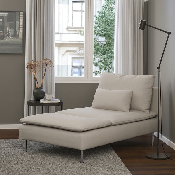 SÖDERHAMN chaise longue, Fridtuna light beige, 93x83x151 cm