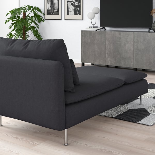 SÖDERHAMN chaise longue, Fridtuna dark grey, 93x83x151 cm