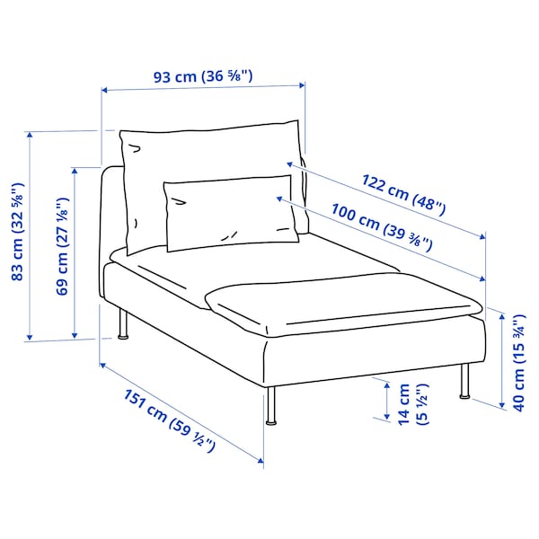 SÖDERHAMN - Chaise-longue, Gunnared beige