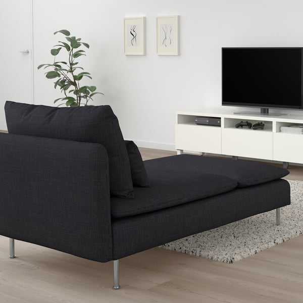 SÖDERHAMN chaise longue, Hillared anthracite, 93x83x151 cm