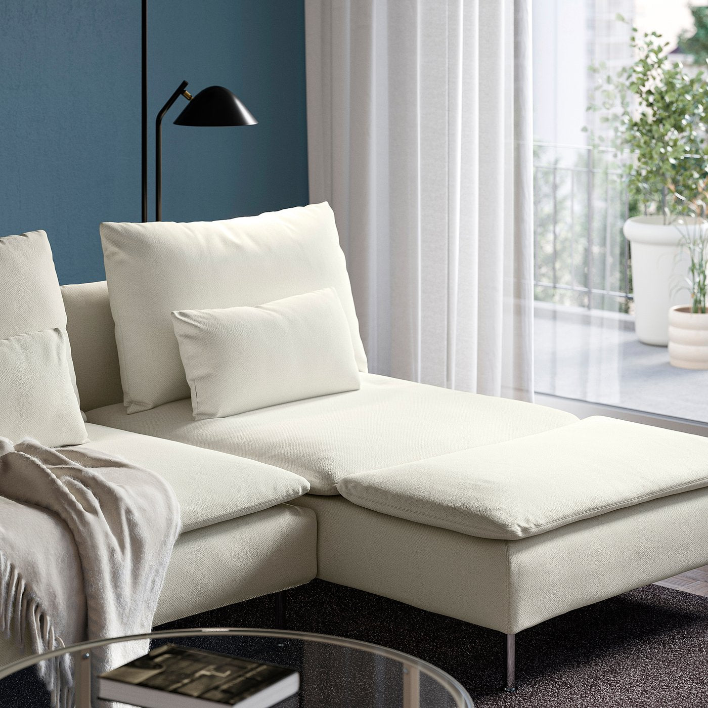 SÖDERHAMN chaise longue, Johanneshov off-white, 93x83x151 cm
