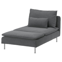 SÖDERHAMN chaise longue, Johanneshov dark grey, 93x83x151 cm