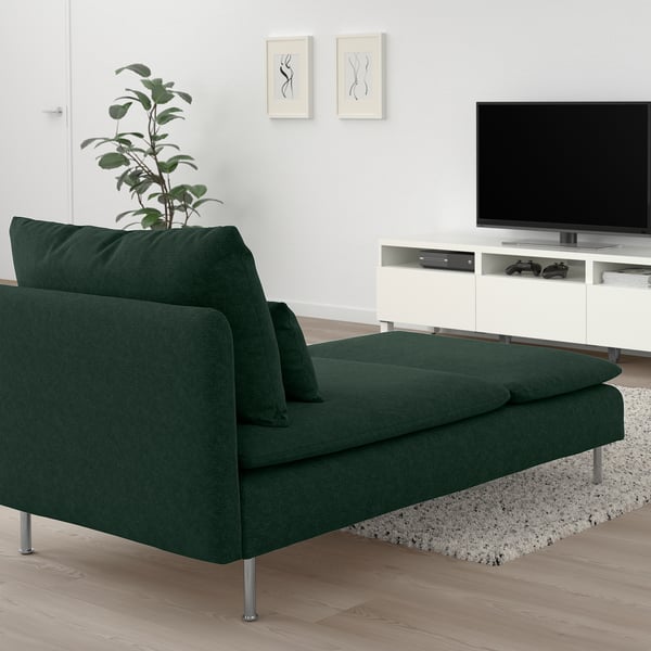 SÖDERHAMN chaise longue, Tallmyra dark green, 93x83x151 cm