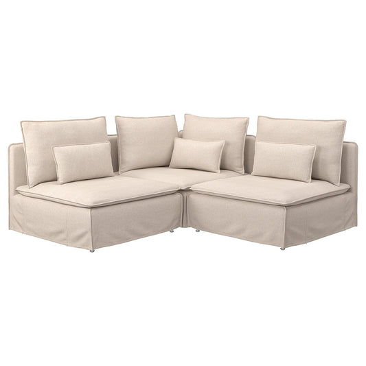SÖDERHAMN 3-seater corner sofa, Gransel natural