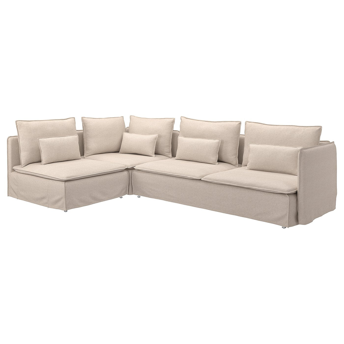 SÖDERHAMN corner sofa, 4-seat, with open end/Gransel natural, 6x14x99 cm