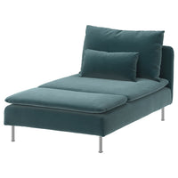 SÖDERHAMN cover for chaise longue section, Alhamn dark grey-blue